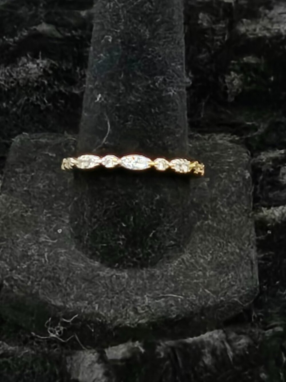 GOLD and SILVER with DIAMOND inlays size 8 ring...26006